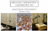 ORGANIC CHEMISTRY I CHEMISTRY 261 - … · laboratory information ... setting up the experiment heat d.i. water ... obtaining a saturated solution dissolve the benzoic acid in the