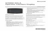 65-0315 02 - S7999D SOLA Operator Interface Display · S7999D SOLA Operator Interface Display ... establish the Parameter points of the system. Note that this sheet shows ... Ensure