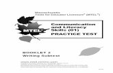 BOOKLET 2 Writing Subtest - mtel.nesinc.com 2 Writing Subtest ... Communication and Literacy Skills (01) Practice Test: Writing. INTRODUCTION. ... your studies. Education faculty ...