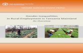 Tanzania Mainland country profile: gender inequalities in rural employment … ·  · 2017-11-28Gender Inequalities in Rural Employment in Tanzania ... FAO, 2014. Tanzania Mainland