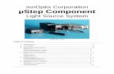 IonOptix µStep Manual · 1. Introduction . The IonOptix µStep Light Source is an economical and optically more efficient alternative to the HyperSwitch system. The µSwitch light