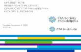 CFA institute research challenge [in/hosted by] kickoff ... · Widener University Sorin Roibu Thank you to our volunteer Industry Mentors for their involvement. COMPETITION TIMELINE