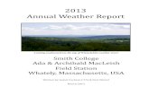 2013 Annual Weather Report - Smith College MacLeish Field Station Weather Report 3 Definitions of Climatic Indicators The precipitation and biological temperature indicators calculated