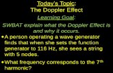 Today’s Topic The Doppler Effect - Verona Public Schools · Today’s Topic: The Doppler Effect ... Doppler Effect when we discuss sound. ... when you hear a train passing by, a