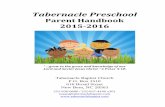 Tabernacle Preschool - Amazon Simple Storage Service · A special care plan will be developed with the parents to assist ... Prayer for snacks, in special ... Tabernacle Preschool