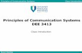 Principles of Communication Systems DEE 3413ee.ump.edu.my/hazlina/teaching_PCOM/Class Introduction.pdfPrinciples of Communication Systems Class Introduction ... Digital and Analog