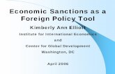Economic Sanctions as a Foreign Policy Tool - PIIE · Economic Sanctions as a Foreign Policy Tool Kimberly Ann Elliott Institute for International Economics and Center for Global