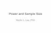 Power and Sample Size - Health services research and Sample Size Martin L. Lee, ... and p = (cp 1 +p 2)/(1+c) n = number of cases and c x n = number of controls . ... OR p p Z Z N