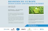 Biomimicry EuropE - swisscleantech · Biomimicry EuropE innovation and ... To accelerate the concrete translation of bio-inspired techno-logies into commercial products and organizational