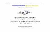 Marriage and Family Therapy/Counseling INTERN & SITE SUPERVISOR …€¦ ·  · 2015-03-04Marriage and Family Therapy/Counseling . INTERN & SITE SUPERVISOR HANDBOOK. ... Program