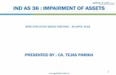 IND AS 36 : IMPAIRMENT OF ASSETS - wirc-icai.org AS 36 : IMPAIRMENT OF ASSETS PRESENTED BY : ... Associates as defined in Ind As 28, Investments in Associates c) ... Examples of such
