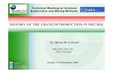 32 History of the uranium production in MECSEK final 1 · HISTORY OF THE URANIUM PRODUCTION IN MECSEK. ... Foot-gamma and car-borne prospecting, ... AND THE U PRODUCTION BY YEARS