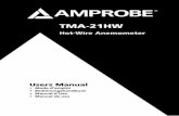 TMA-21HW - Amprobecontent.amprobe.com/manualsA/TMA-21HW_Hot-Wire... · 1 Users Manual • Mode d’emploi • Bedienungshandbuch • Manual d’Uso • Manual de uso TMA-21HW Hot-Wire