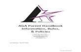 AGA Parent Handbook Information, Rules, & Policies · AGA Parent Handbook Information, Rules, & Policies ... 3 Why Gymnastics ... AGA's recreational girls gymnastics program is a