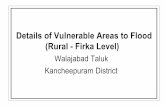 Details of Vulnerable Areas to Flood (Rural - Firka Level) OverFlow 2Feet / 5 Days 1.00 2Feet / 1.00 5 Days Details of Vulnerable Areas to Flood (Rural - Firka Level) Firka Name :