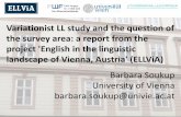 Variationist LL study and the question of the survey area ... 2016_Soukup...LL research is in fact a variationist sociolinguistic enterprise. ... statistical analysis. ... N of LL