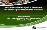 Multidisciplinary angles in ecohealth research: A … · Multidisciplinary angles in ecohealth research: A perspective from literature •Conceptual clarity •Multidisciplinary angles
