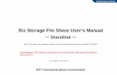 Biz Storage File Share User’s Manual - NTT Com · Biz Storage File Share User’s Manual . NTT Communications Corporation ... Send File (Drag and Drop for Uploading (HTML5))