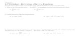AP Calculus 4.3 Worksheet - Derivatives of Inverse Functions · 4.3 Worksheet - Derivatives of Inverse Functions. ... a) x2 4 y x + , ... How are these different than solutions in