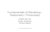 Fundamentals of Rendering - Radiometry / and Radiometry â€¢ Photometry (begun 1700s by Bouguer) deals with how humans perceive light. â€¢ Bouguer compared every light with