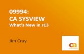 09994: CA SYSVIEW - SHARE · –The SYSVIEW data collector components collect, monitor and provide exception processing for a large number of resources and metrics. ...