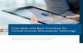 Principles and Best Practices for Virtual Annual ... for Protecting & Enhancing Online Shareholder Participation in Annual Meetings (“2012 Guidelines”). These Principles and