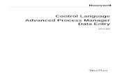 Control Language Advanced Process Manager Data Entry · Implementation Advanced Process Manager - 2 Control Language Advanced Process Manager Data Entry AP11-600 Release 640 12/02