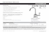 JACOBEAN - Newport Brass · page 2 of 2 spec_ Product Dimensions (units are in inches) ©2012 Brasstech, Inc. 2470-5623 2470-5623 Jacobean Cold Water Dispenser Faucet t: 949.417.5207