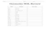 Name: Block: Date: Geometry SOL Review · SOL G.4 The student will construct and justify the constructions of a) a line segment congruent to a given line segment; b) the perpendicular