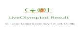 LiveOlympiad Result Test Result for Science Level-I of Class-02/LiveOlympiad-Science Admission No Name Rank %age SOLSLS-02A028 ADITYA JOSHI 1 73.33 SOLSLS-02A004 DEA CHANDERWAL 2 63.33