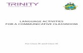 LANGUAGE ACTIVITIES FOR A ... - cbseacademic.nic.in. Teaching... · rubric for assessment.): 5 minutes • Warm up and activity: 30 minutes • Evaluation and feedback to students: