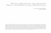 Twenty Questions answers about ozone Layer: 2010 … Questions and answers about the ozone Layer: 2010 update Coordinating Lead Authors: David W. Fahey Michaela I. Hegglin The update