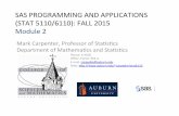 SAS#PROGRAMMING#AND#APPLICATIONS# …carpedm/courses/stat6110/notes/module2/module2.… · SAS BASE PROGRAMMING The DATA step is one of the basic building blocks of SAS programming.