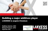 LANXESS to acquire Chemtura ·  · 2016-09-25No public market exists for the securities of ... LANXESS to acquire Chemtura – building a major, global additives player ... growth