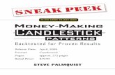 Money Making Candlestick - Traders' Library · Money-making candlestick patterns : backtested for proven results / by Steve Palmquist. p. cm. ISBN-13: 978-1-59280-328-6 (hardcover)