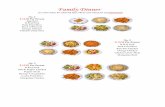 Family Dinner - Lucky Chinese Resta . 1 $ 12.50 Per Person Egg Roll B.B.Q Pork Pork Fried Rice Beef w/Broccoli Orange Chicken Chicken Chop Suey No. 2 $ 13.95 Per Person B.B.Q Pork