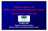 Progress Report on APEC e-Government Researchunpan1.un.org/intradoc/groups/public/documents/APCITY/...1 1 Progress Report on APEC e-Government Research Center September 2004 – March