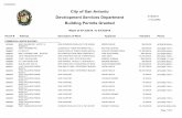 City of San Antonio Development Services Department · 1967053 311 E TRAVIS ST 2 TENTS @ TRAVIS PARK FOR PRIVATE E CHRISTINA ALVARADO-MORALES $0.00 (210)365-1981 x 1967098 8991 GRISSOM