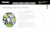 Technology Fast 50™ winners - Deloitte Fast 50 ranking Companies-to-Watch award Technology Green 15 award Technology Fast 50 Leadership award This document contains both information