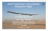 2005 Pathfinder+ Aero-Elastic Research Flight - NASA · 2005 Pathfinder+ Aero-Elastic Research Flight 31st MAES Symposium ... •Takeoff weight ~ 710±5 lbs ... Low-Altitude UAV Work