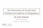 An Overview of Fraud and Private Corruption in Overview of Fraud and Private Corruption in Singapore Mr Aedit Abdullah Chief Prosecutor Criminal Justice Division ... The Singapore