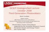 GCEP Distinguished Lecture October 2008 Third … · GCEP Distinguished Lecture October 2008 Third Generation Photovoltaics ... UNSW Electrical Eng. 1974 ... MWp USA Europe Japan