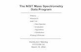 NIST MS Data Program€¦ ·  · 2009-11-20MS Library History 1971 – EPA/NIH Collection of Collections 1978 – First Distribution – Tape, On-Line, Books 1983 – To EPA, Cincinnati