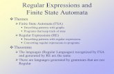 Regular Expressions and Finite State kschmidt/CS520/Lectures/7/7.pdfRegular Expressions and Finite State Automata Themes Finite State Automata (FSA) Describing patterns with graphs