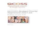 QCOSS Budget Priority Statement 2017-18 · Web viewQCOSS Budget Priority Statement 2017-18 Putting people first March 2017 About QCOSS The Queensland Council of Social Service (QCOSS)