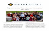 Department of Geosciences Newsletter - Smith … of Geosciences Newsletter. May 2016. Greetings from the hair: Amy Larson Rhodes. Hello, Everyone! ... [16 and ethaney Gulla-Devaney