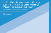 UC Retirement Plan 1976 Tier Summary Plan Retirement Plan 1976 Tier Summary Plan Description FOR MEMBERS WITH SOCIAL SECURITY UC Retirement Plan 1976 Tier Summary Plan Description