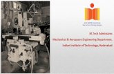 M.Tech Admissions Mechanical & Aerospace Engineering …€¦ ·  · 2018-05-01programs in Computer Science and Engineering, ... The department presently offers MTech in (a) Mechanics