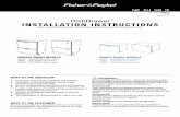 R INSTALLATION INSTRUCTIONS - Fisher & Paykel · R INSTALLATION INSTRUCTIONS (NOTE: ... PARTS SUPPLIED DOUBLE MODELS ... The kit is available from the nearest Fisher & Paykel