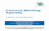 Draft Council Meeting Agenda Template · Council Meeting Agenda TUESDAY 10 OCTOBER 2017 A Special Meeting will be held on Tuesday 10 October 2017 ... 1.4 Next Meetings • Special